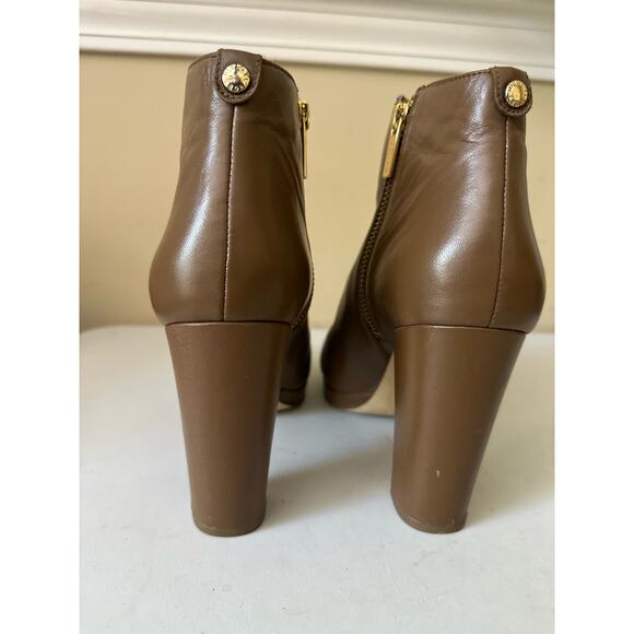 Michael Kors Boots Sammy Leather Platform Ankle Booties Brown Women's Size 8.5 - Picture 5 of 10